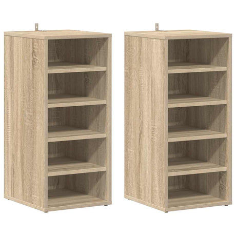 Vidaxl skoskabe 2 stk 31,5x35x70 cm træ sonoma eg Farve