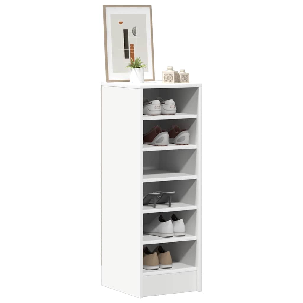 Vidaxl Shoe Cabinet 31.5x35x90 cm forarbejdet træhvide