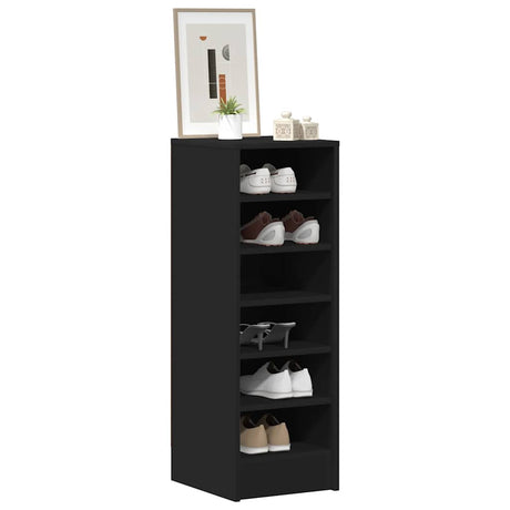 Vidaxl Shoe Cabinet 31.5x35x90 cm Property Wood Black