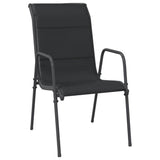 Vidaxl tuinstoelen 2 st staal en textileen zwart
