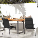 Vidaxl tuinstoelen 2 st staal en textileen zwart