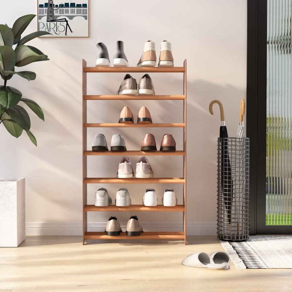 Vidaxl Shoe Rack 65x24x117 cm forarbejdet træbrun