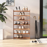 Vidaxl Shoe Rack 65x24x117 cm forarbejdet træbrun
