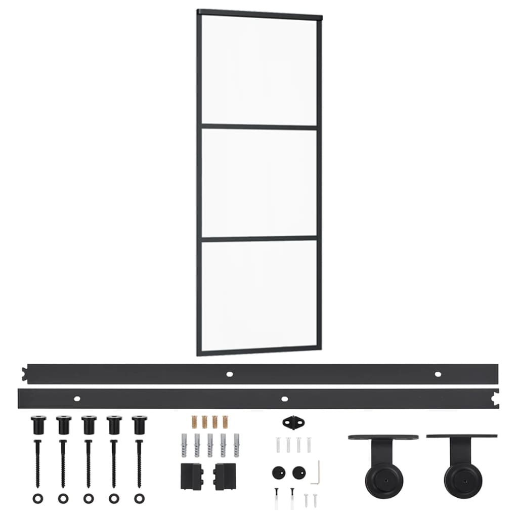 Vidaxx skydedør med beslag 76x205 cm aluminium og ESG glas