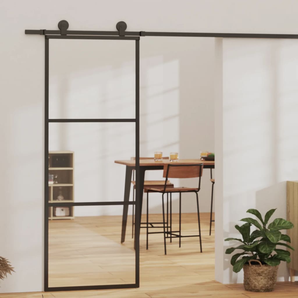 Vidaxx skydedør med beslag 76x205 cm aluminium og ESG glas
