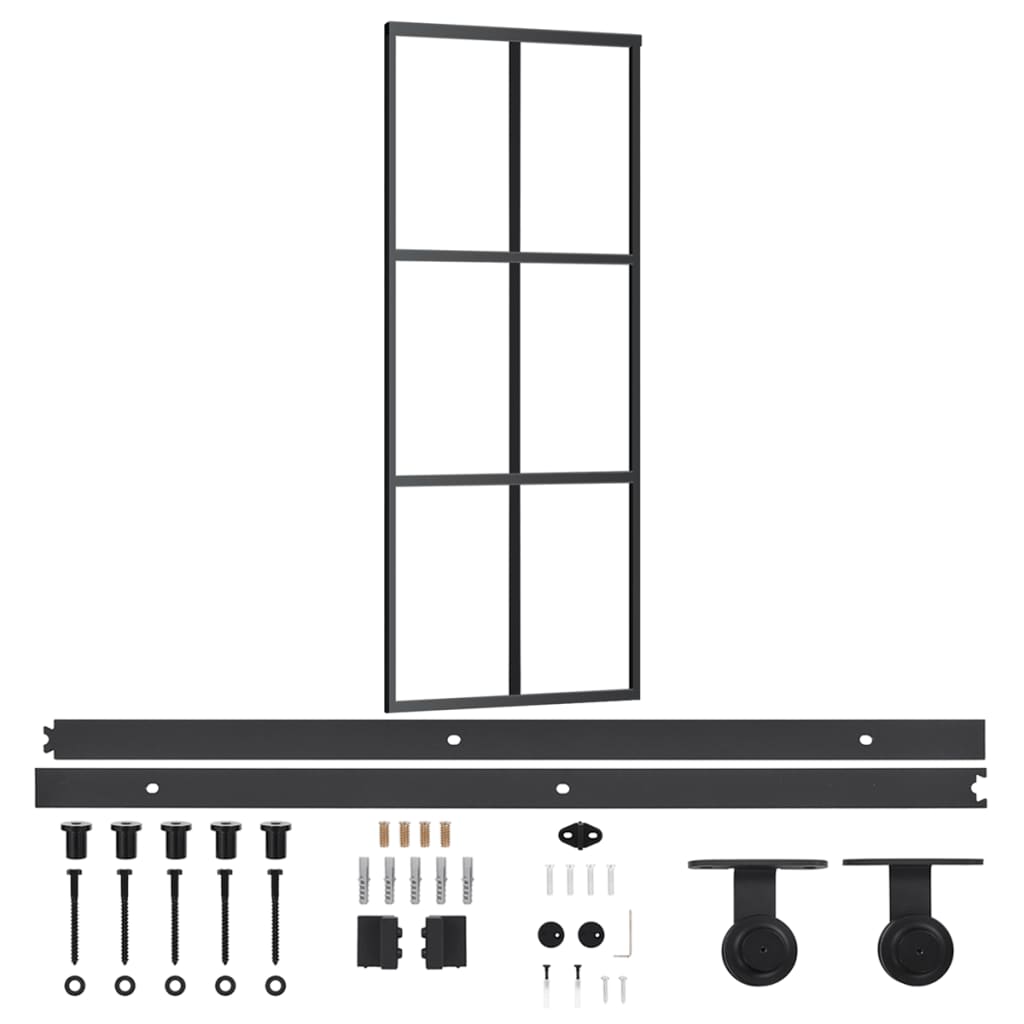 Vidaxx skydedør med beslag 76x205 cm aluminium og ESG glas