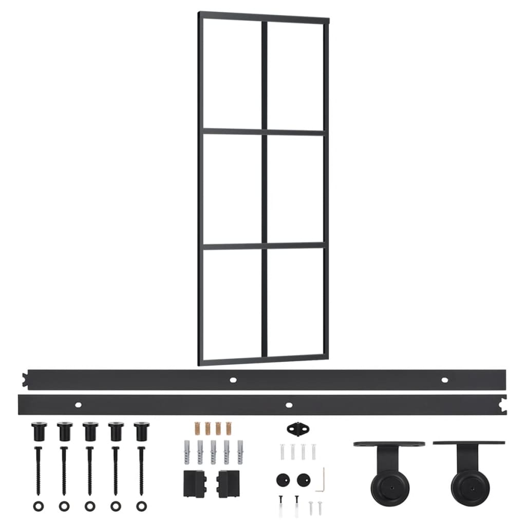 Vidaxx skydedør med beslag 76x205 cm aluminium og ESG glas