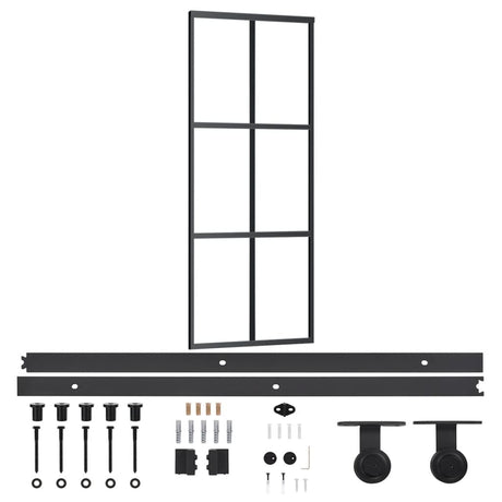 Vidaxx skydedør med beslag 76x205 cm aluminium og ESG glas