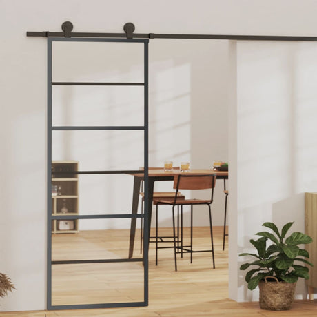 Vidaxx skydedør med beslag 76x205 cm aluminium og ESG glas