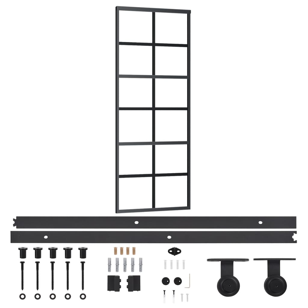 Vidaxx skydedør med beslag 76x205 cm aluminium og ESG glas