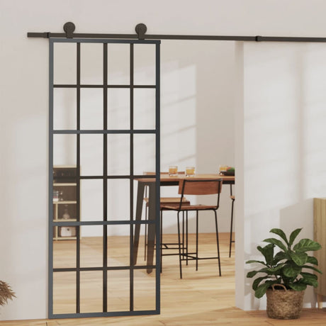 Vidaxx skydedør med beslag 76x205 cm aluminium og ESG glas