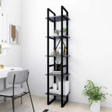 Vidaxl boekenkast met 5 schappen 40x30x175 cm bewerkt hout grijs