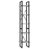 Vidaxl boekenkast met 5 schappen 40x30x175 cm bewerkt hout betongrijs
