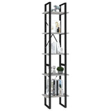 Vidaxl boekenkast met 5 schappen 40x30x175 cm bewerkt hout betongrijs