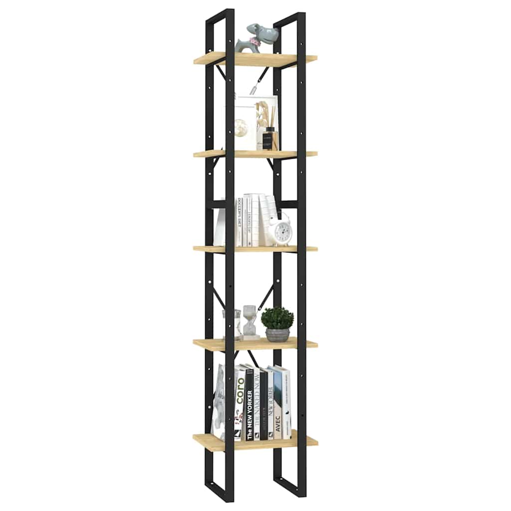 Vidaxl boekenkast met 5 schappen 40x30x175 cm massief grenenhout
