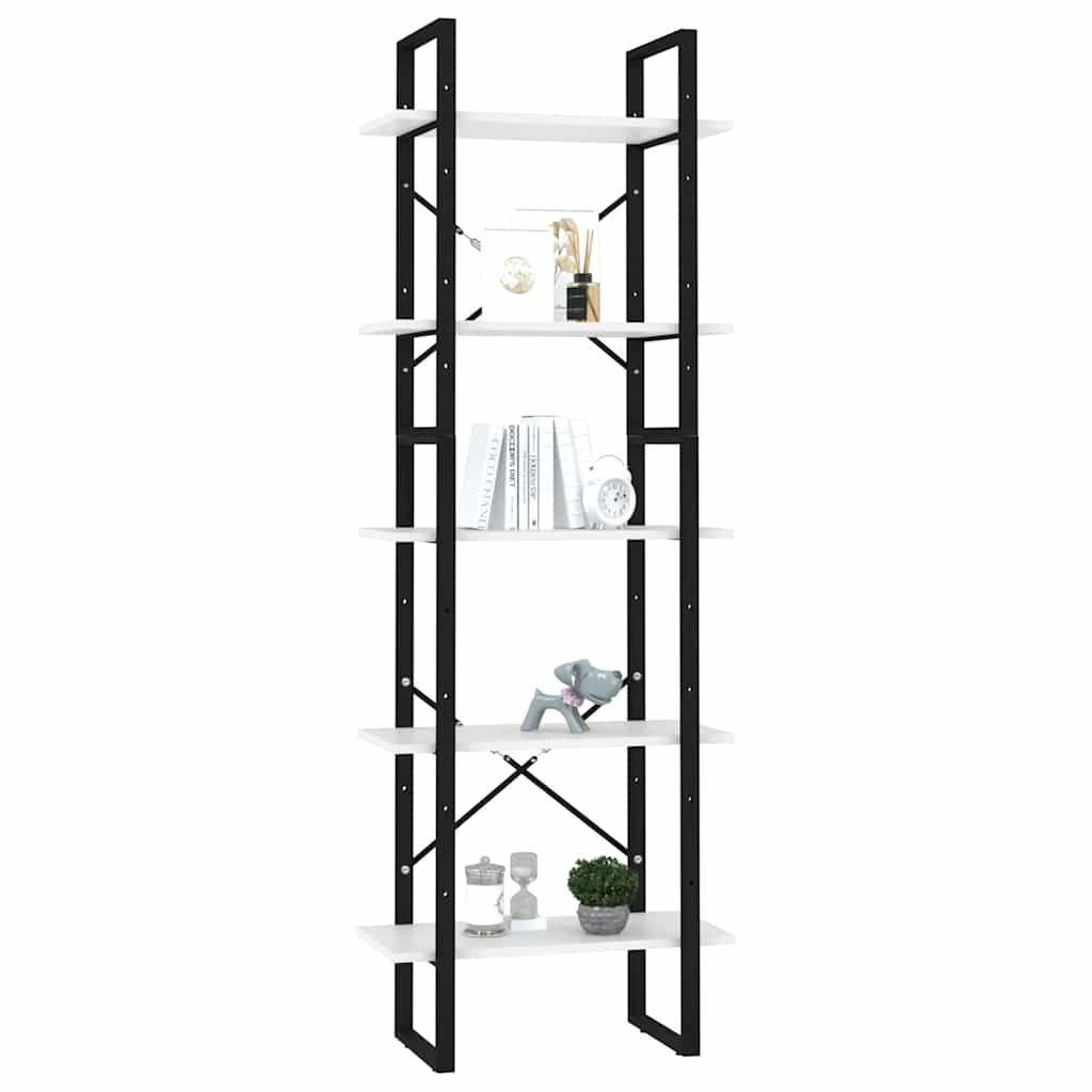 Vidaxl boekenkast met 5 schappen 60x30x175 cm bewerkt hout wit