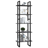 Vidaxl boekenkast met 5 schappen 60x30x175 cm massief grenenhout grijs