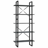 Vidaxl boekenkast met 5 schappen 80x30x175 cm bewerkt hout grijs