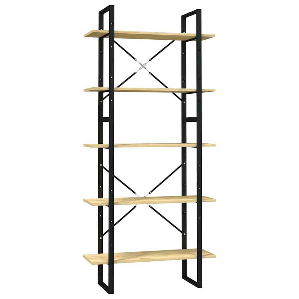 Vidaxl boekenkast met 5 schappen 80x30x175 cm massief grenenhout