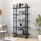 Vidaxl boekenkast met 5 schappen 100x30x175 cm bewerkt hout grijs