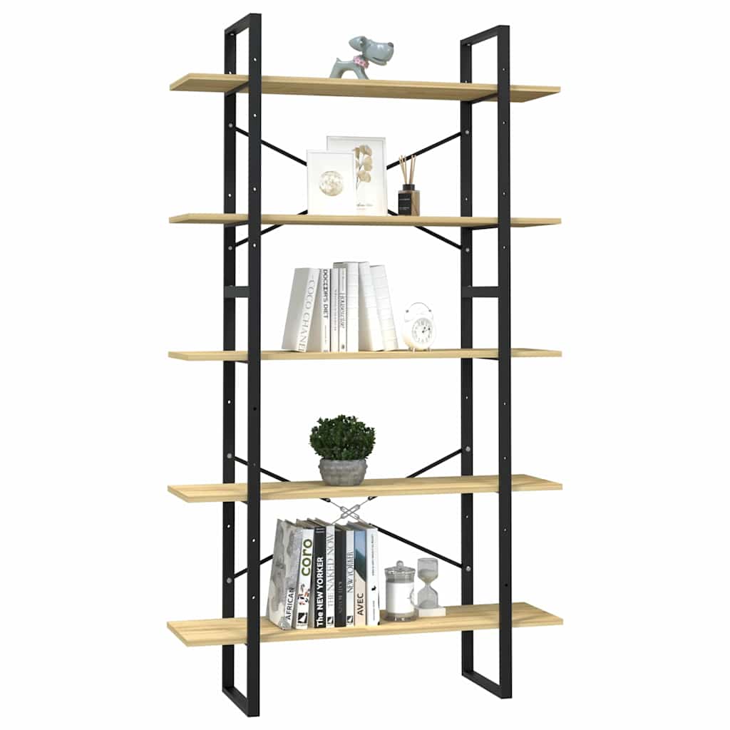 Vidaxl boekenkast met 5 schappen 100x30x175 cm massief grenenhout