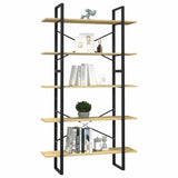 Vidaxl boekenkast met 5 schappen 100x30x175 cm massief grenenhout