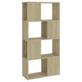 Vidaxl boekenkast kamerscherm 60x24x124,5 cm bewerkt hout sonoma eiken