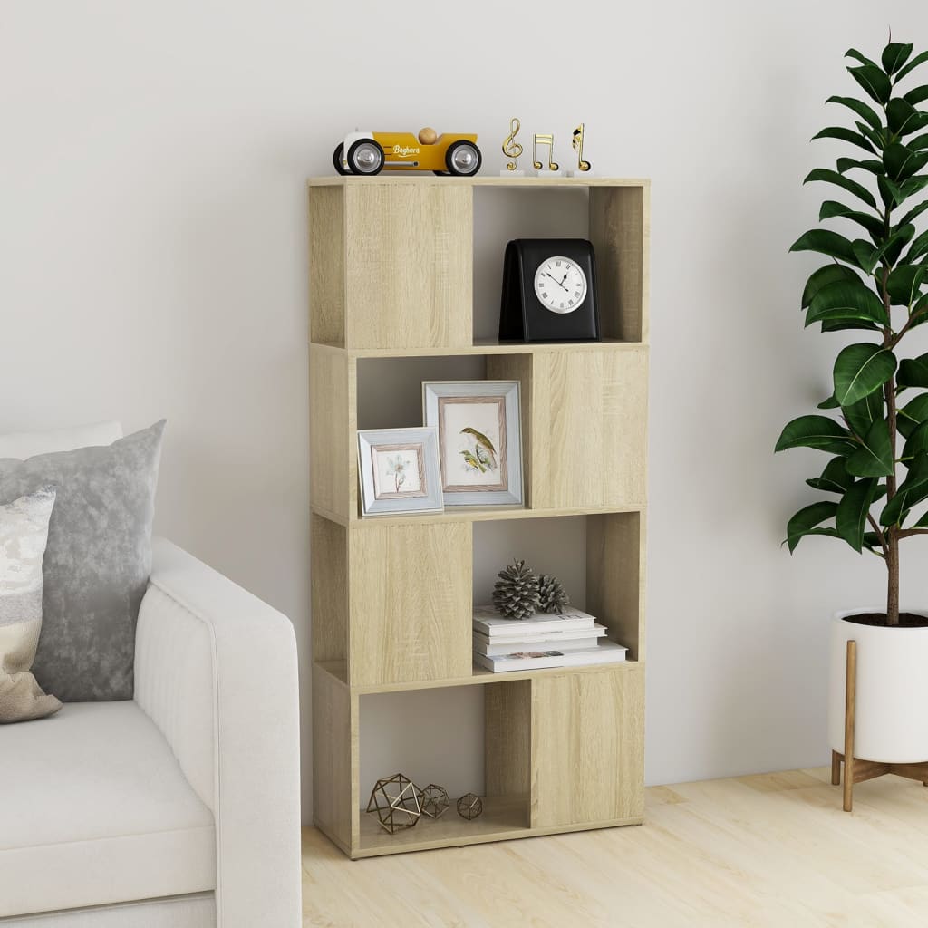 Vidaxl boekenkast kamerscherm 60x24x124,5 cm bewerkt hout sonoma eiken