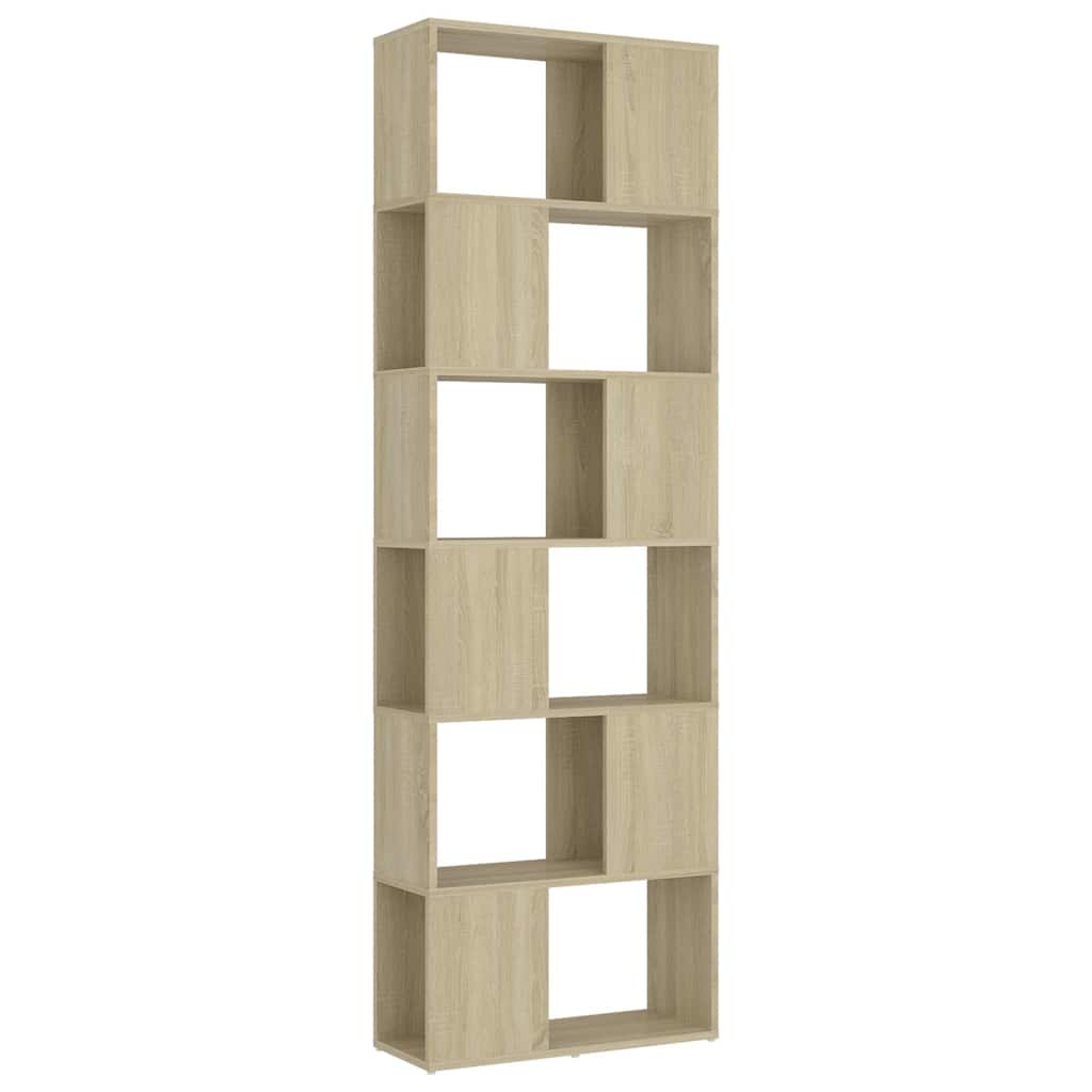 Vidaxl boekenkast kamerscherm 60x24x186 cm bewerkt hout sonoma eiken