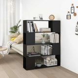 Vidaxl boekenkast kamerscherm 100x24x124 cm zwart