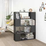 Vidaxl boekenkast kamerscherm 100x24x124 cm grijs