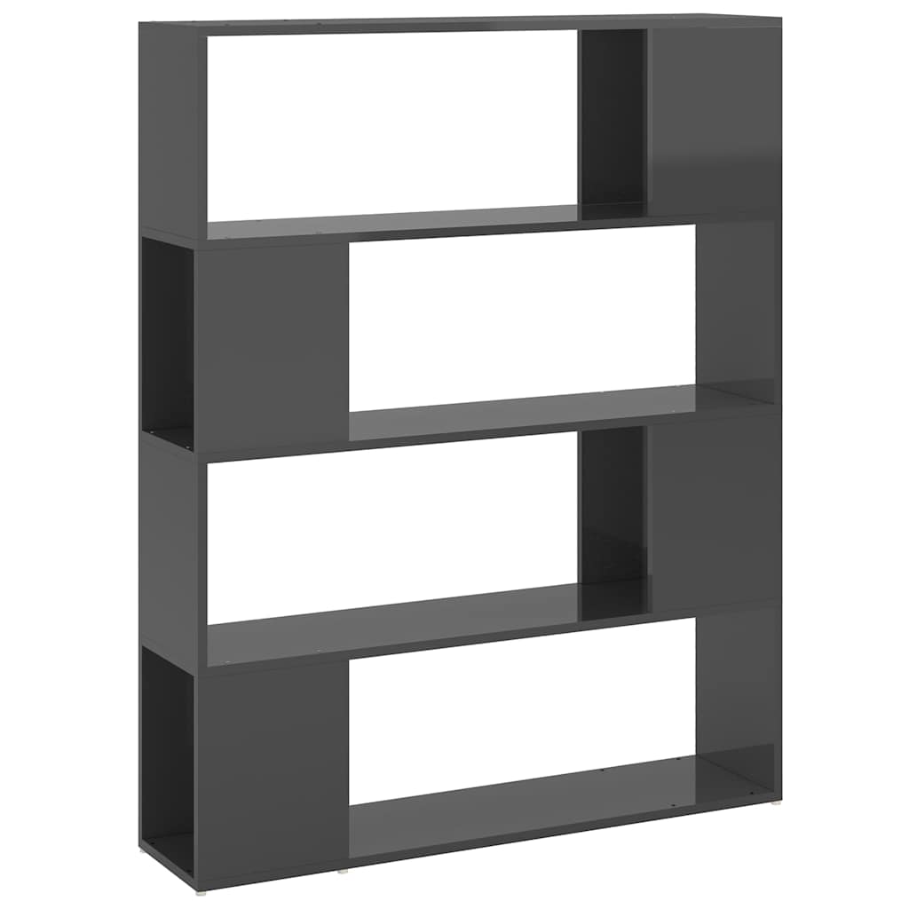 Vidaxl boekenkast kamerscherm 100x24x124 cm hoogglans grijs