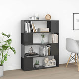 Vidaxl boekenkast kamerscherm 100x24x124 cm hoogglans grijs