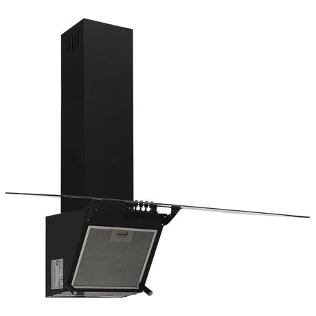 Vidaxl Wall Extractor Hood 90 cm stål og hærdet glas sort