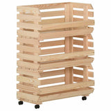 Vidaxl groentetrolley 57x30x80 cm massief grenenhout