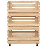 Vidaxl groentetrolley 57x30x80 cm massief grenenhout