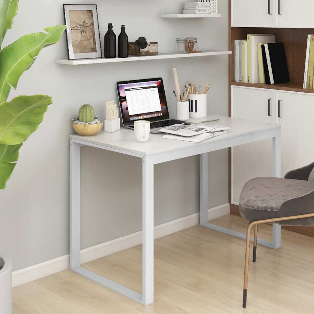 Vidaxl computerbureau 110x60x73 cm spaanplaat wit