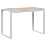 Vidaxl computerbureau 110x60x73 cm spaanplaat wit en eikenkleurig
