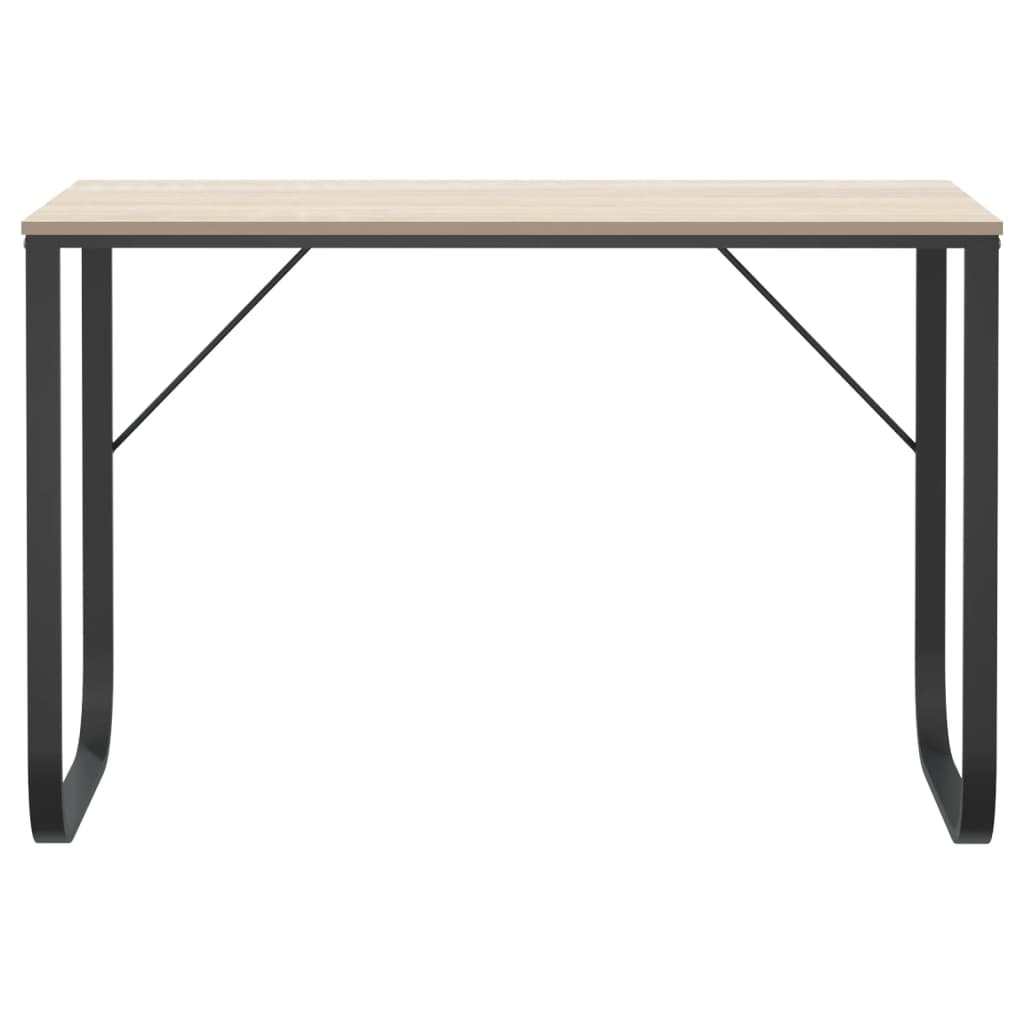 Vidaxl computerbureau 110x60x73 cm spaanplaat zwart en eikenkleurig