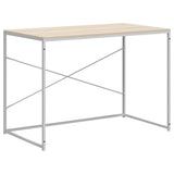 Vidaxl computerbureau 110x60x70 cm bewerkt hout wit en eikenkleurig