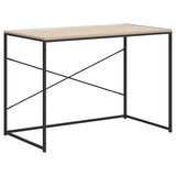Vidaxl computerbureau 110x60x70 cm bewerkt hout zwart en eikenkleurig