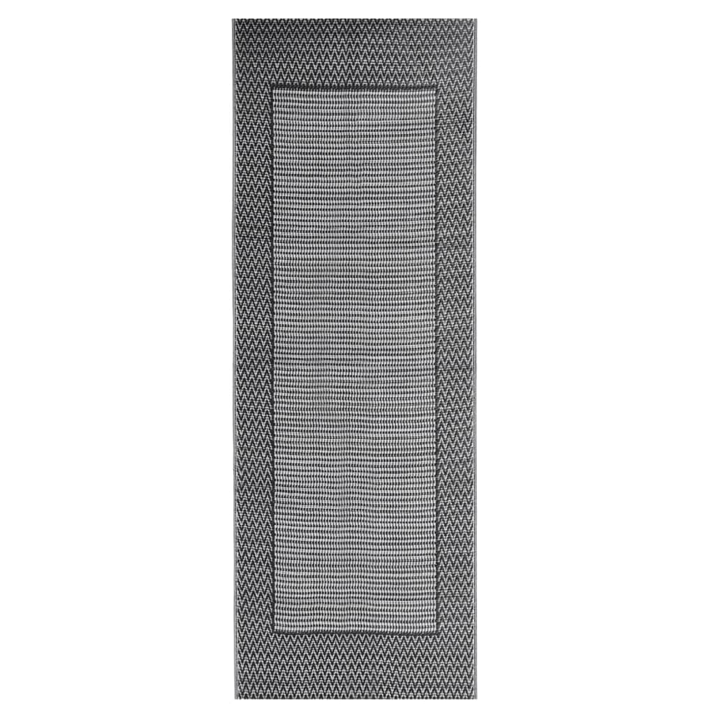 Vidaxl Udenfor Rug Aakil 80x250 cm polypropen sort