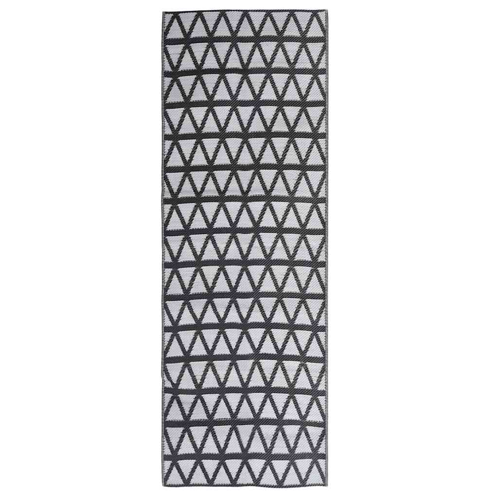 Vidaxl Udenfor Rug Aakil 80x250 cm polypropen sort