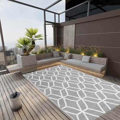 Vidaxl uden for tæppet Arakil 140x200 cm polypropen grå