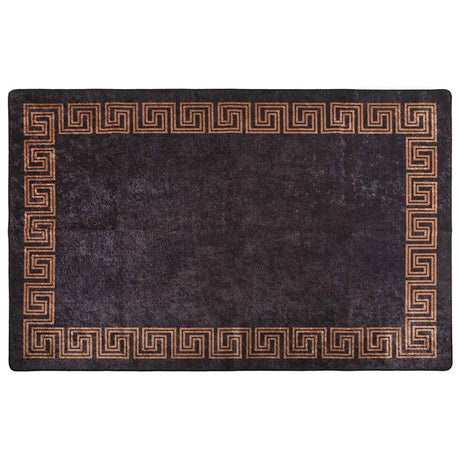 Vidaxl tæppe vaskbart anti-slip 80x150 cm sort og guldfarvet