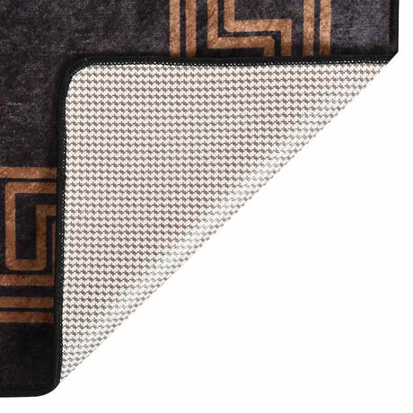 Vidaxl tæppe vaskbart anti-slip 80x150 cm sort og guldfarvet