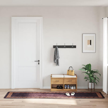 Vidaxl tæppe vaskbart anti-slip 80x300 cm sort og guldfarvet