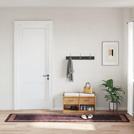 Vidaxl tæppe vaskbart anti-slip 80x300 cm sort og guldfarvet