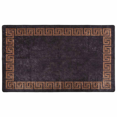 Vidaxl tæppe vaskbart anti-slip 120x180 cm sort og guldfarvet