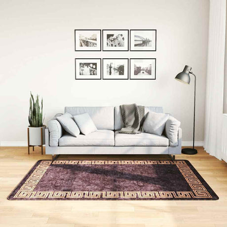 Vidaxl tæppe vaskbart anti-slip 120x180 cm sort og guldfarvet